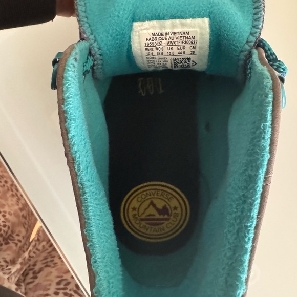 Converse Gray and Blue High-Top Sneakers with Suede Finish - Picture 5 of 6